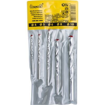 Wiertło do betonu 4 - 10 mm, zestaw: 5 sztuk Condor
