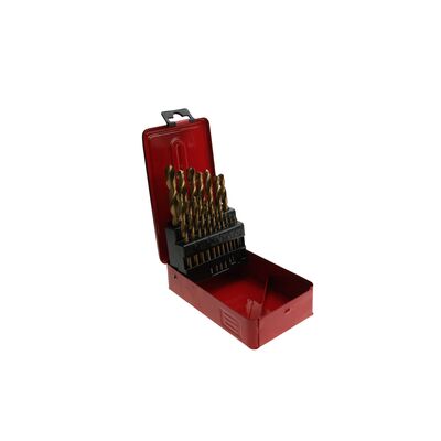 Wiertło do metalu HSS TIN 1 - 10 mm metalowy box, zestaw: 19 sztuk Condor