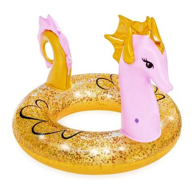 Koło do pływania glitter seahorse 115 x 104 cm
