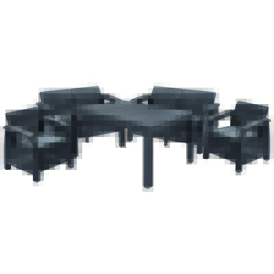 Komplet mebli Corfu brązowy