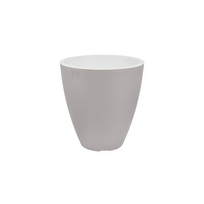 Osłonka waza śr. 28 cm piaskowa z białym wypełnieniem