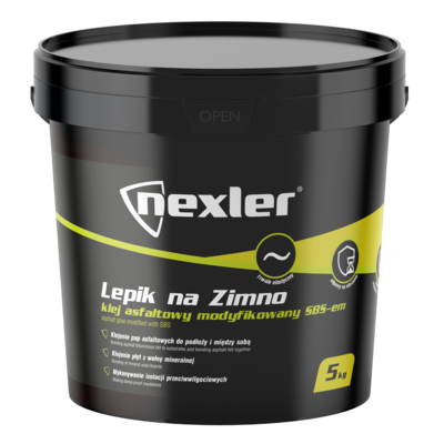 Klej asfaltowy modyfikowany SBS-em Lepik na zimno 5 kg Nexler