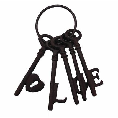 Dekoracja pęk kluczy love metalowy 8,5 cm