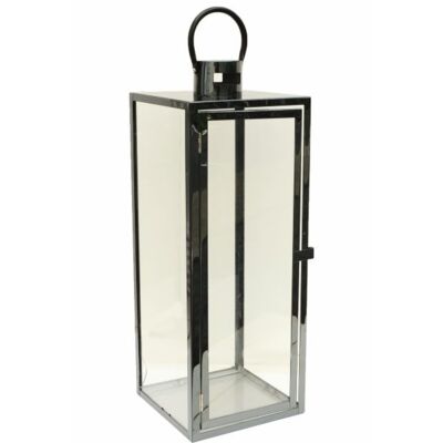 Latarnia Barcelona na świece średnia M czarna 39 x 14 cm