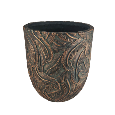 Donica z motywem pióra złota S 32,5 x 37 cm