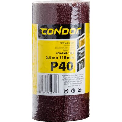 Płótno ścierne rolka 2,5 m 115 mm P40 Condor