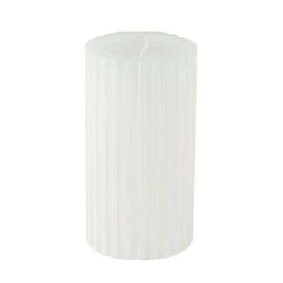 Świeca modern walec biały M 15 x 8 cm