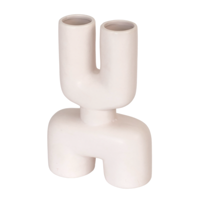 Wazon ceramiczny biały 8 x 17 x 25,5 cm