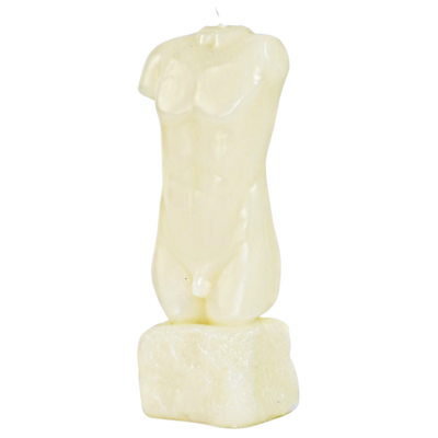Świeca body man 7 x 20 cm ecru