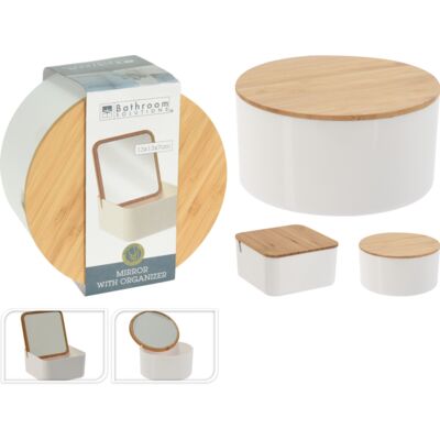 Lustro z organizerem 2ass 13 x 7 cm okrągłe/kwadratowe