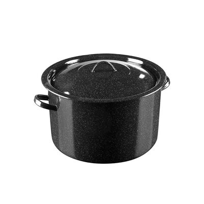 Garnek emaliowany do słoików z pokrywką 32 cm 15 l brązowy