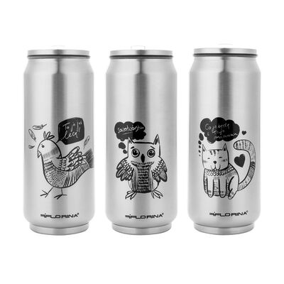 Kubek termiczny nierdzewny FUNNY FARM 350 ml MIX