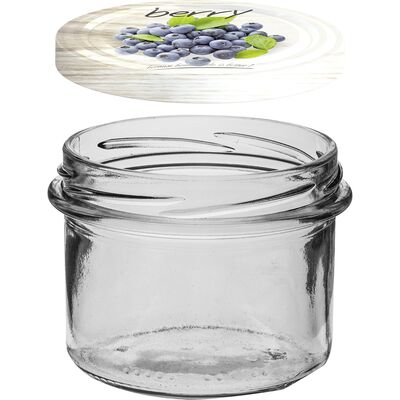 Słoik 235 ml z kolorową zakrętką Ø82 6 sztuk