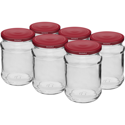 Słoik 250 ml Ø66 zakrętka bordo 6 sztuk