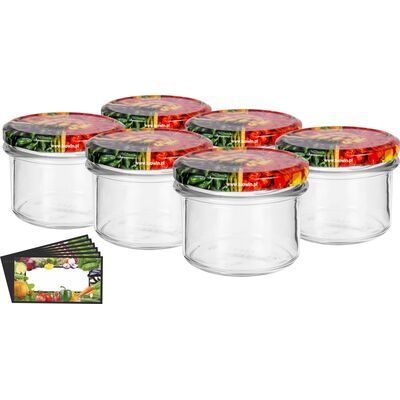 Słoik prosty 235 ml Ø82 z zakrętką bordo 6 sztuk