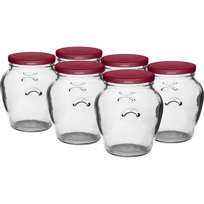 Słoik Amfora 580 ml Ø82 z zakrętką bordo 6 sztuk