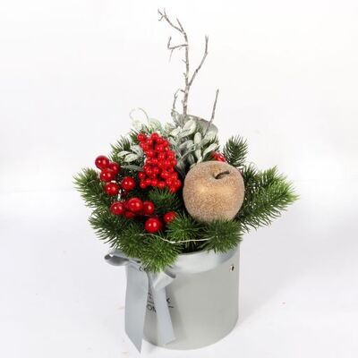 Flower box dekoracyjny z gumowanymi gałązkami 30 x 18 cm