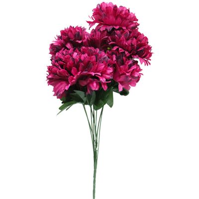 Bukiet 9 chryzantem z 3 paprotkami  58 cm