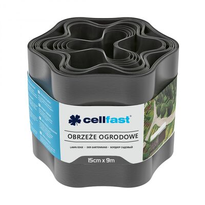 Obrzeże ogrodowe 15 cm x 9 m grafitowe Cellfast