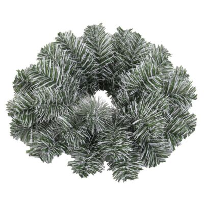 Wianek świerkowy zielono / biały 35 cm