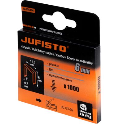 Zszywka typu F 6 mm opakowanie: 1000 sztuk Jufisto