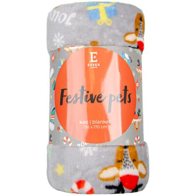 Koc FESTIVE PETS 130 x 170 cm szary