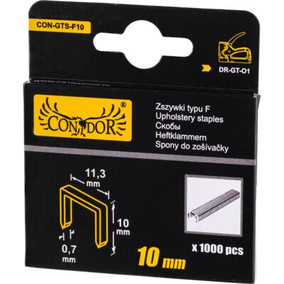 Zszywka typu F 10 mm opakowanie: 1000 sztuk Condor