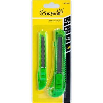 Nóż do tapet 9 mm 18 mm, zestaw: 2 sztuki Condor