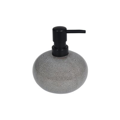 Dozownik do mydła BARI ceramiczny 13 cm czarno-szary Bisk