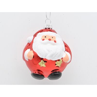 Bombka plastikowa Mikołaj 6 x 8 cm