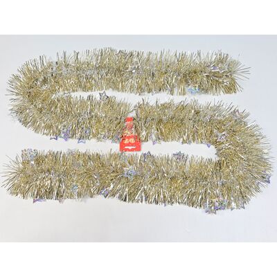 Łańcuch choinkowy 13 cm x 2 m złoty