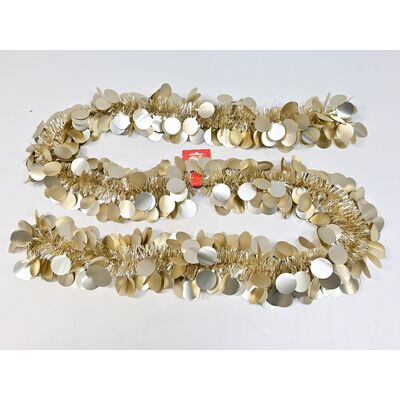 Łańcuch choinkowy 13 cm x 2 m złoty