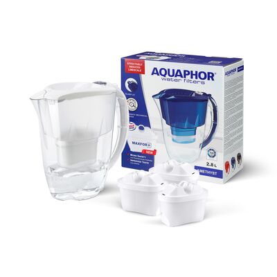 Dzbanek filtrujący Amethyst 2,8  + 3 szt. wkładów B100-25 Maxfor biały Aquaphor
