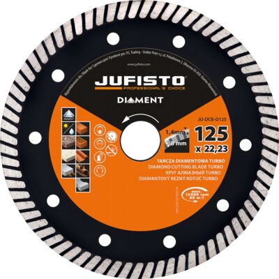 Tarcza diamentowa TURBO 125 x 1,3 mm Jufisto