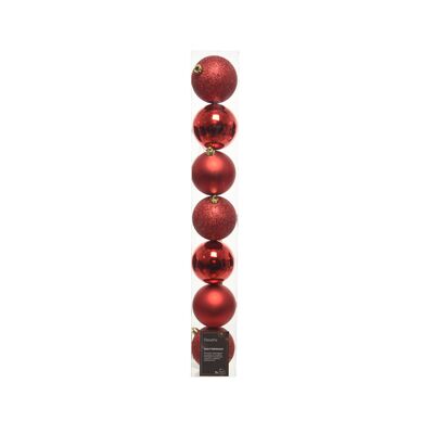Bombki plastikowe mix 8 cm czerwone