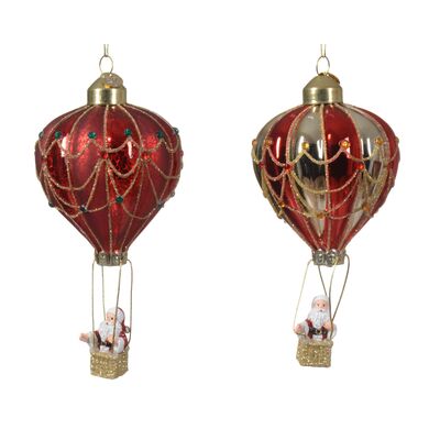 Bombka szklana balon 7,5 x 14 cm mix