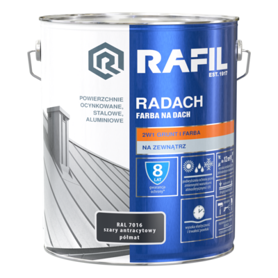 Farba na dach Radach szary antracyt 10 l