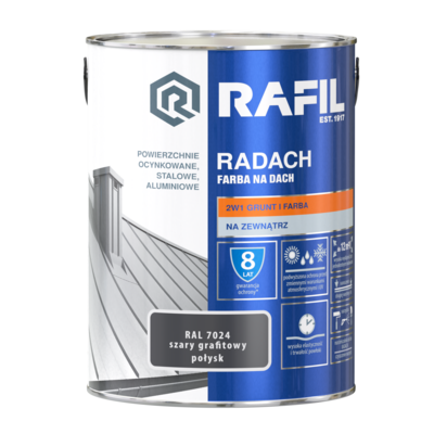 Farba na dach Radach połysk szary grafit 5 l