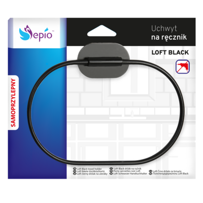 Uchwyt na ręcznik Loft czarny Sepio