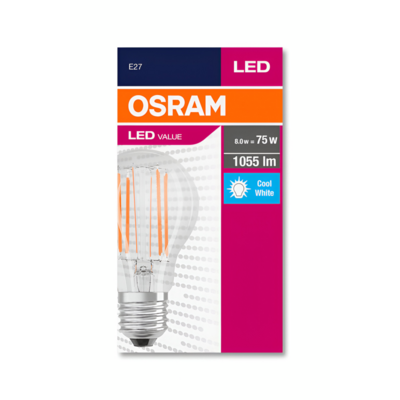 Żarówka LED VALUE CL A FIL 75 non-dim 7,5 W/840 E27 OSRAM