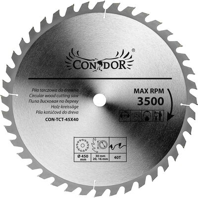 Piła tarczowa do drewna 450 mm x 40 T Condor