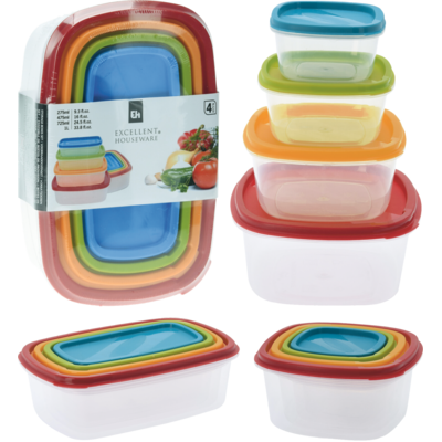 Zestaw pojemników Excellent Houseware 4 sztuki