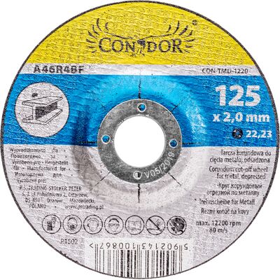 Tarcza korundowa do cięcia metalu 125 x 3 mm Condor