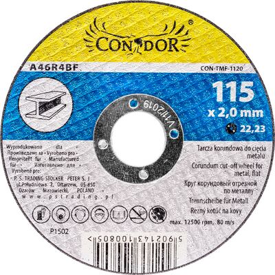 Tarcza korundowa do cięcia metalu 115 x 2 mm Condor