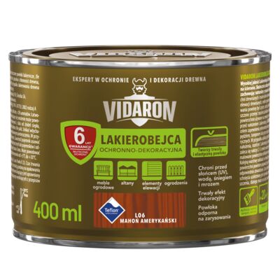 Lakierobejca Ochronno-Dekoracyjna Mahoń Amerykański L06 0,4 l VIDARON