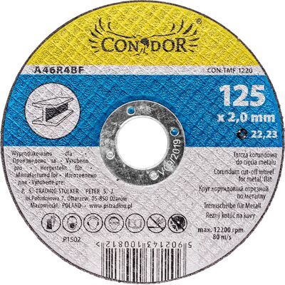 Tarcza korundowa do cięcia metalu 125 x 3 mm Condor