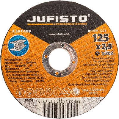 Tarcza korundowa do cięcia metalu 125 x 2,5 x 22,2 mm Jufisto