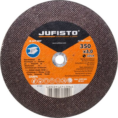 Tarcza korundowa do cięcia metalu 350 x 3 x 25,4 mm Jufisto