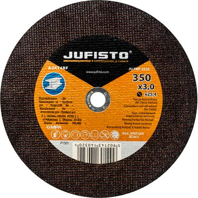Tarcza korundowa do cięcia metalu 400 x 3 x 25,4 mm Jufisto