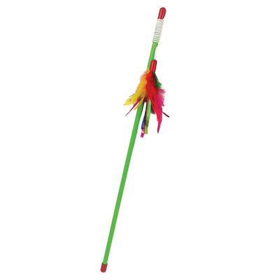 Zabawka wędka, piórka 47 cm K003